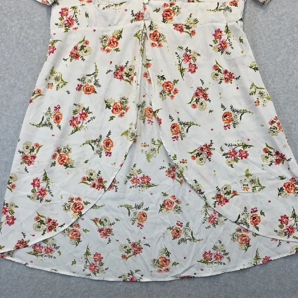New Glory Plus Size Floral Tunic Top 2X White Button Front Boho - Picture 3 of 13